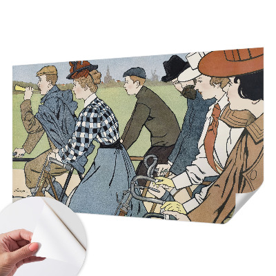 3D-Fototapete fürs Wohnzimmer Vintage-Radfahrer