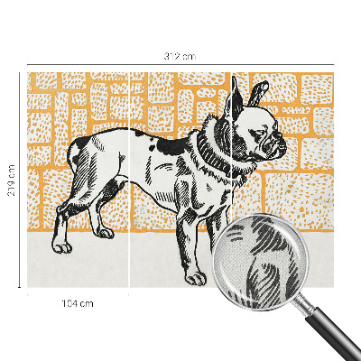 3D-Fototapete fürs Schlafzimmer Retro-Hund