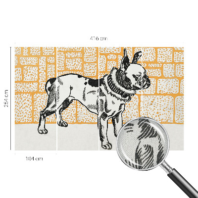 3D-Fototapete fürs Schlafzimmer Retro-Hund