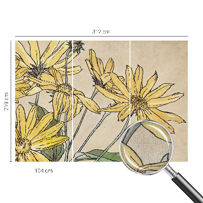 Motivtapete fürs Wohnzimmer Aquarellblumen