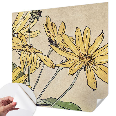 Motivtapete fürs Wohnzimmer Aquarellblumen