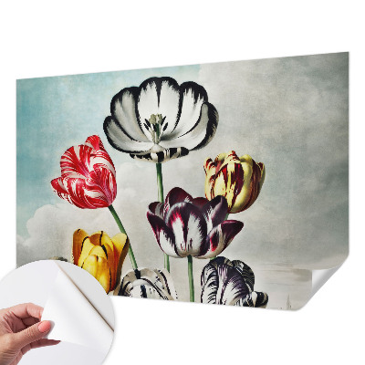 Hochwertige Bildtapete Bunte Tulpen