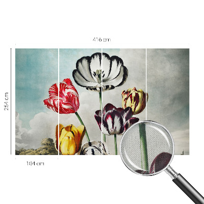 Hochwertige Bildtapete Bunte Tulpen