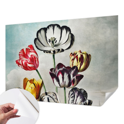 Hochwertige Bildtapete Bunte Tulpen