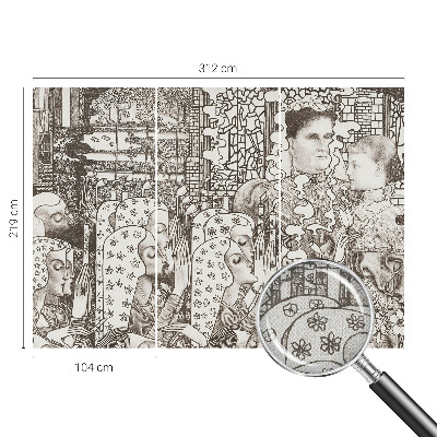 Vintage tapete Blumenporträts