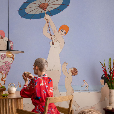 3D-Fototapete fürs Schlafzimmer Retro-Strand