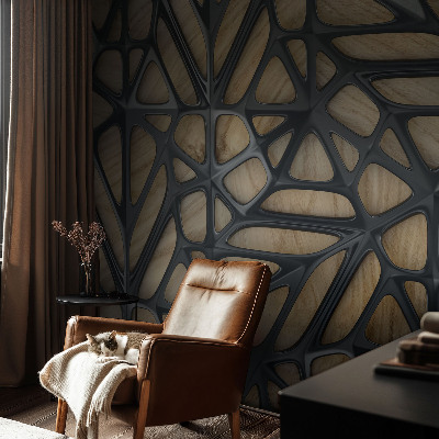 Hochwertige Bildtapete Holznetz