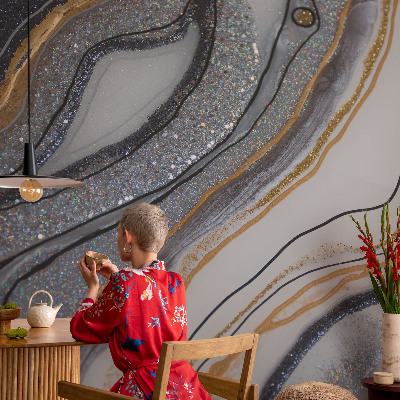 Selbstklebende Fototapete fürs Schlafzimmer Steinwellen