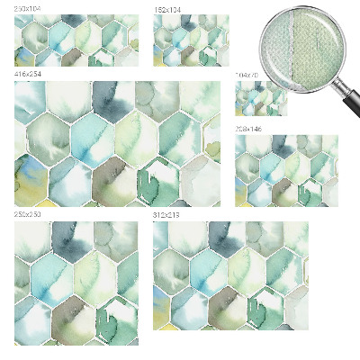 3D-Fototapete Pastellfarbene Sechsecke