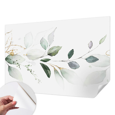 Selbstklebende Fototapete fürs Wohnzimmer Grüne Blätter