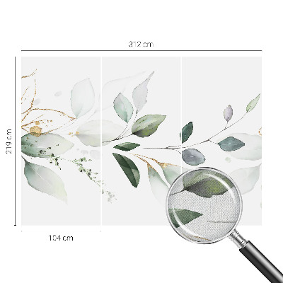 Selbstklebende Fototapete fürs Wohnzimmer Grüne Blätter