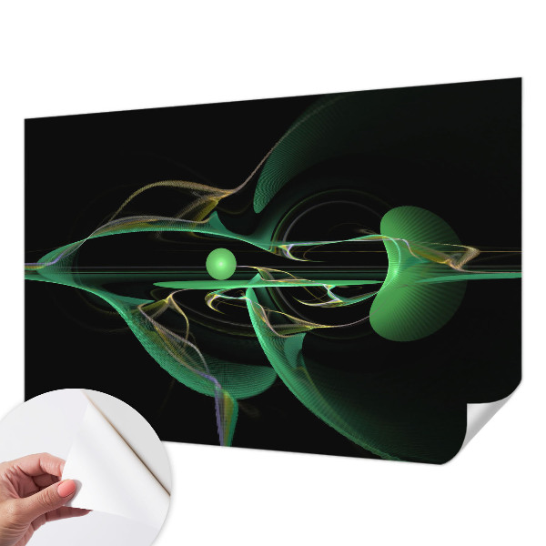 3D-Fototapete fürs Wohnzimmer Grüne Wellen