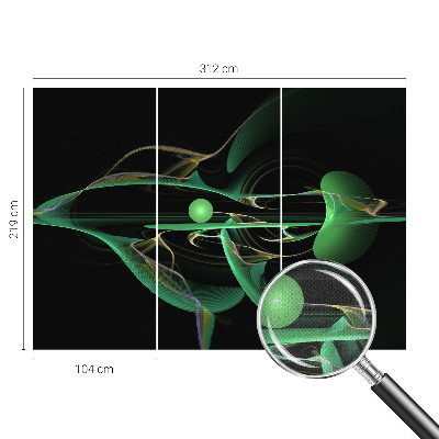 3D-Fototapete fürs Wohnzimmer Grüne Wellen