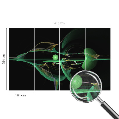3D-Fototapete fürs Wohnzimmer Grüne Wellen