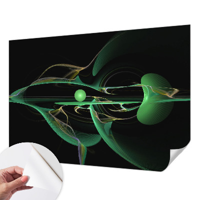 3D-Fototapete fürs Wohnzimmer Grüne Wellen