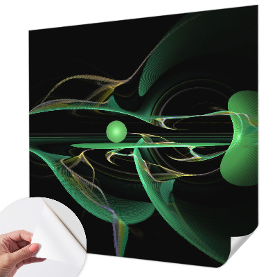 3D-Fototapete fürs Wohnzimmer Grüne Wellen