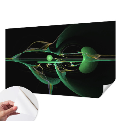 3D-Fototapete fürs Wohnzimmer Grüne Wellen