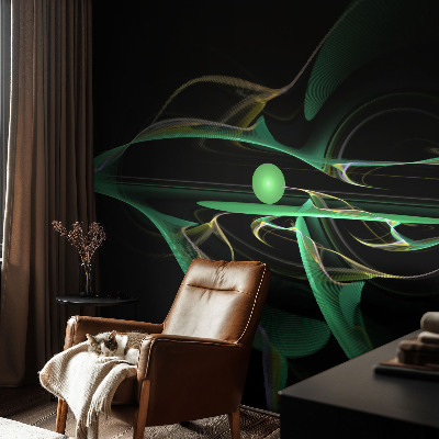 3D-Fototapete fürs Wohnzimmer Grüne Wellen
