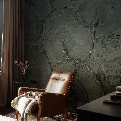 3D-Fototapete fürs Schlafzimmer Holzringe