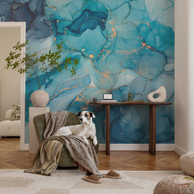 Selbstklebende Fototapete fürs Wohnzimmer Blaue Abstraktion