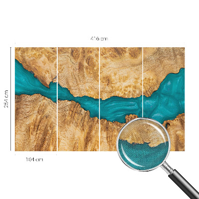 Moderne Fototapete nach Maß Holz und Harz