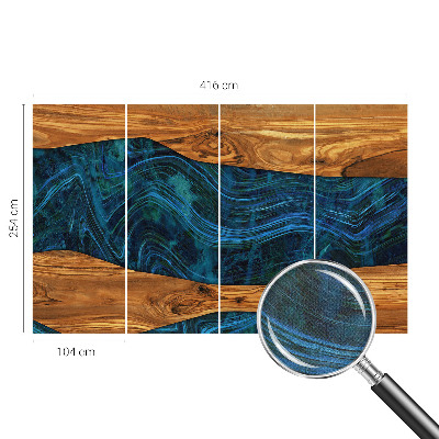 Motivtapete fürs Wohnzimmer Blaues Holz
