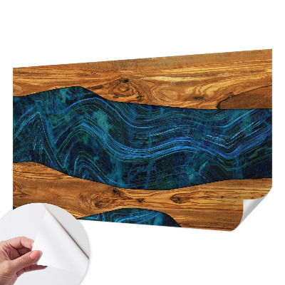 Motivtapete fürs Wohnzimmer Blaues Holz