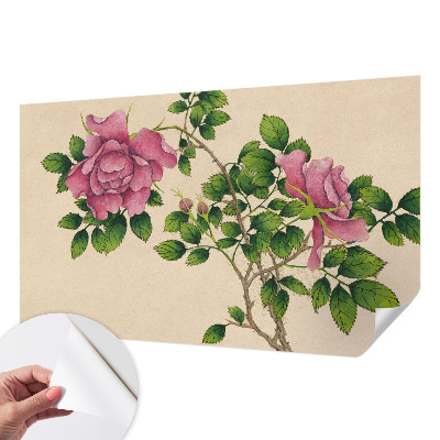 Selbstklebende Fototapete fürs Schlafzimmer Romantische Rosen