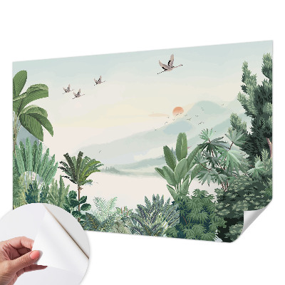 3D-Fototapete fürs Wohnzimmer Tropische Oase