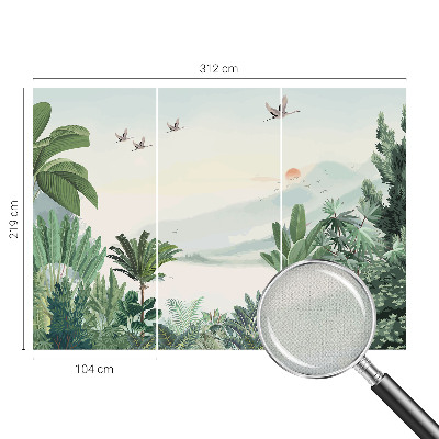 3D-Fototapete fürs Wohnzimmer Tropische Oase