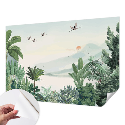 3D-Fototapete fürs Wohnzimmer Tropische Oase