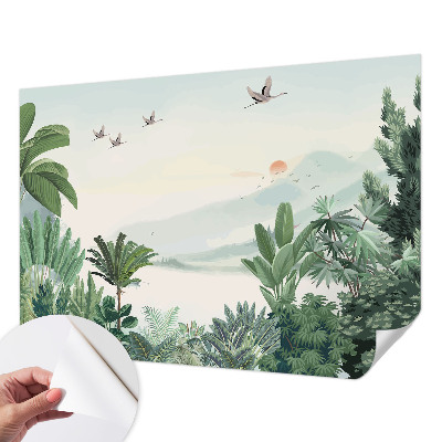 3D-Fototapete fürs Wohnzimmer Tropische Oase