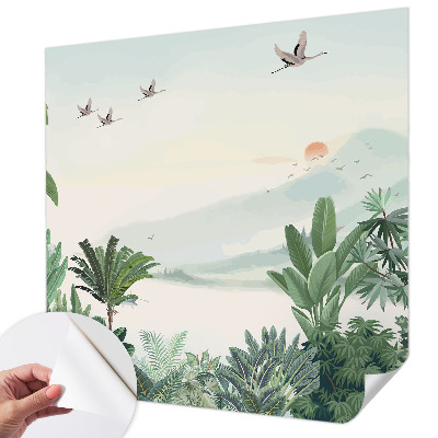 3D-Fototapete fürs Wohnzimmer Tropische Oase