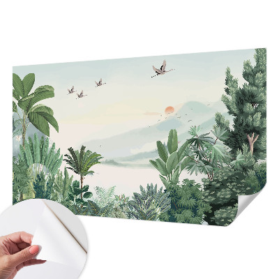 3D-Fototapete fürs Wohnzimmer Tropische Oase