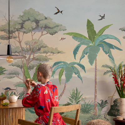 3D-Fototapete fürs Schlafzimmer Exotische Flora