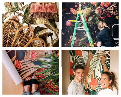 Selbstklebende Fototapete für die Wand Getrocknete Blumen