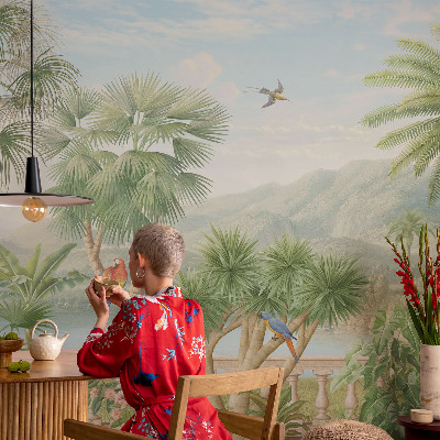 Selbstklebende Fototapete fürs Wohnzimmer Exotische Landschaft