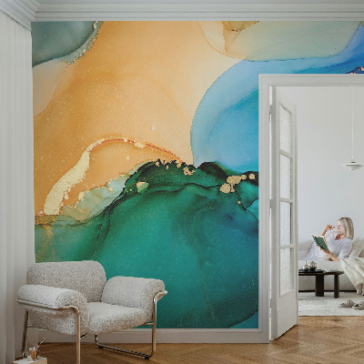 Moderne Fototapete nach Maß Bunte Wellen