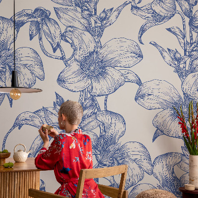 3D-Fototapete fürs Schlafzimmer Blütenzweige