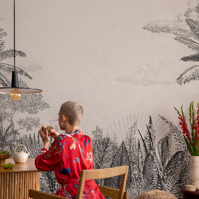 Selbstklebende Fototapete für die Wand Tropische Landschaft