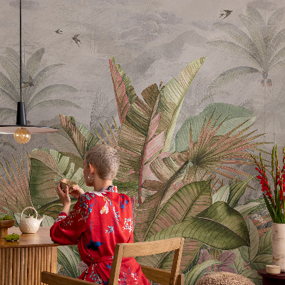 3D-Fototapete fürs Schlafzimmer Exotischer Dschungel