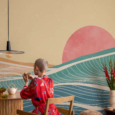 Moderne Fototapete nach Maß Meereswellen