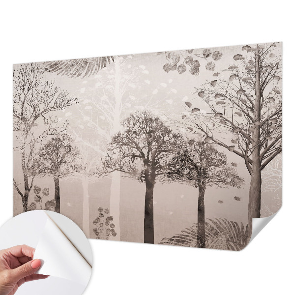 Selbstklebende Fototapete fürs Schlafzimmer Zarte Bäume