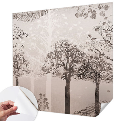 Selbstklebende Fototapete fürs Schlafzimmer Zarte Bäume