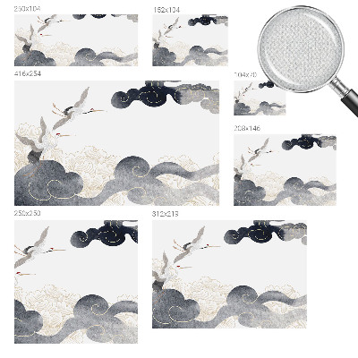 3D-Fototapete Kraniche im Flug