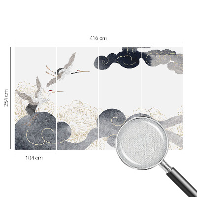 3D-Fototapete Kraniche im Flug