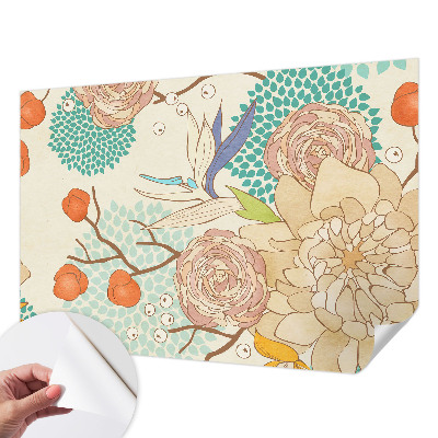 Selbstklebende Fototapete fürs Schlafzimmer Blumenfantasie