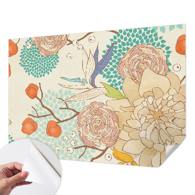 Selbstklebende Fototapete fürs Schlafzimmer Blumenfantasie