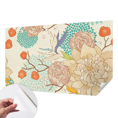 Selbstklebende Fototapete fürs Schlafzimmer Blumenfantasie