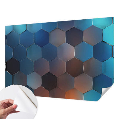 Selbstklebende Fototapete für die Wand Blaue Sechsecke